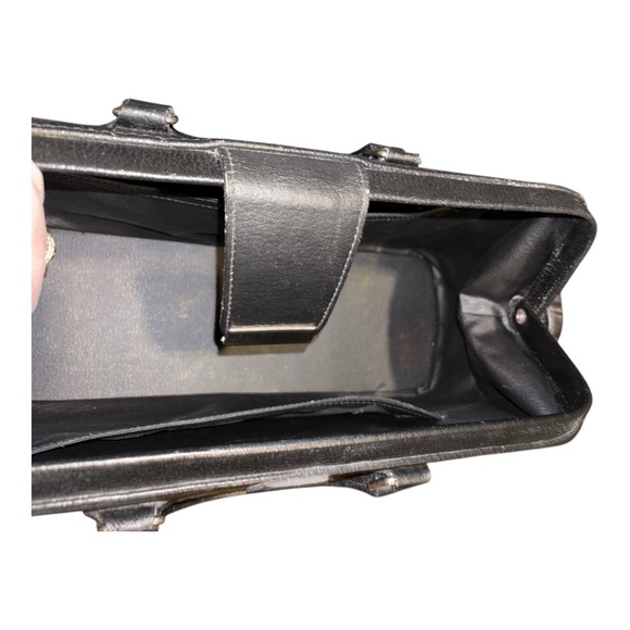 Vintage Rare Black Leather Doctor’s Bag Silver Hardware Made in Hungary - Picture 14 of 14